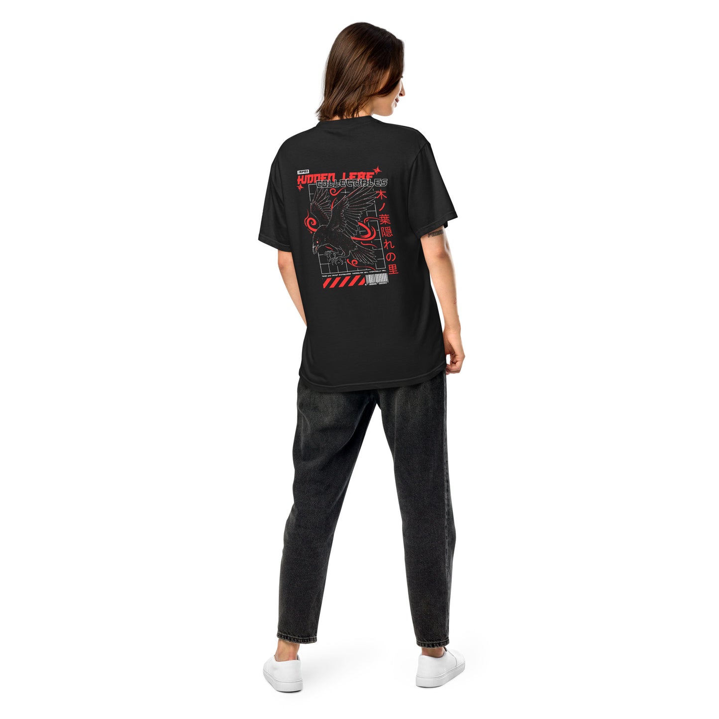 T-shirt brodé unisexe Hidden Leaf Collectibles édition limitée corbeau