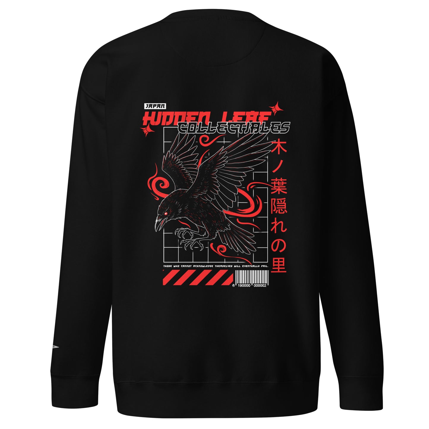 Sweatshirt brodé unisexe Hidden Leaf Collectibles édition limitée corbeau