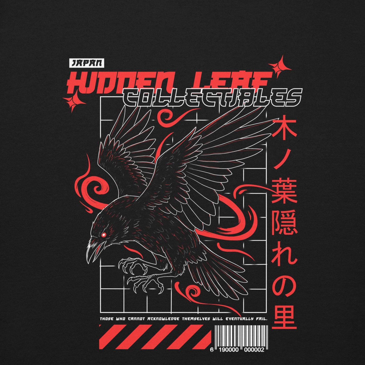 Sweatshirt brodé unisexe Hidden Leaf Collectibles édition limitée corbeau