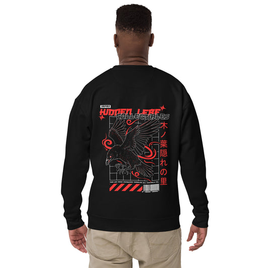 Sweatshirt brodé unisexe Hidden Leaf Collectibles édition limitée corbeau